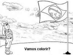 Independência do Brasil, Imagem para colorir, Grito de Dom Pedro I, em 07 de Setembro de 1822. Bandeira