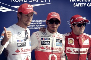 Button, Hamilton e Massa - F1 de 09.09.2012