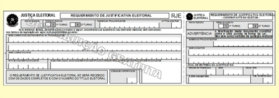 Formulário ou Modelo de Requerimento de Justificativa Eleitoral – Eleições 2012