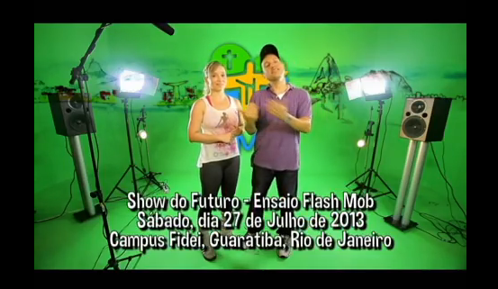 Como aprender os passos4, dançando o flash mob para vinda do papa francisco ao brasil. Fantástico 15 de julho de 2013.