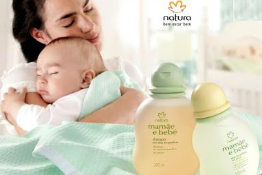 Linha natura cosméticos mamãe e bebe.