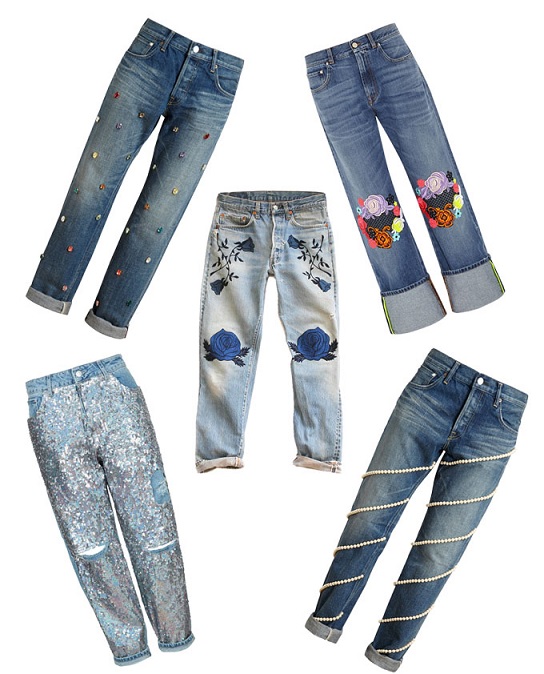 Calças Bordadas Jeans - Modelos