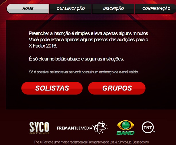 X Factor Brasil 2016 - Como Fazer Inscrições