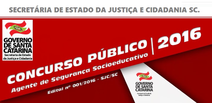 Concurso Secretaria de Justiça e Cidadania SC -
