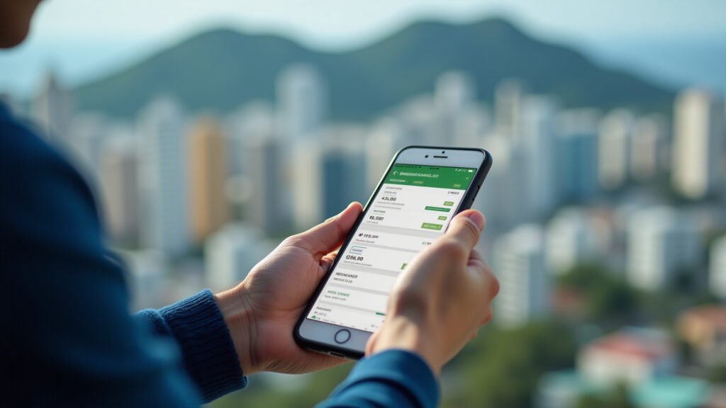 Comparando taxas de CDBs, LCIs e LCAs em app bancário.