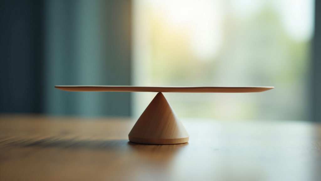 Balance scale, Saque-Aniversário vs. Saque-Rescisão, financial decision, bright, 8k, sharp focus, Balança comparando Saque-Aniversário e Saque-Rescisão.