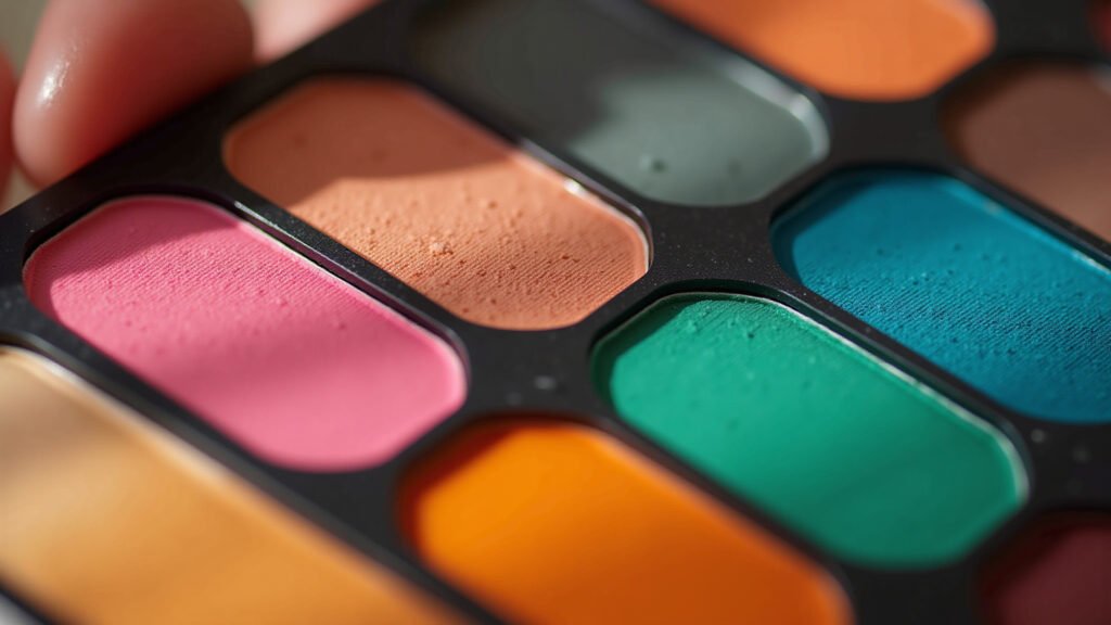 Paleta de cores vibrantes para maquiagem de Carnaval 2026.