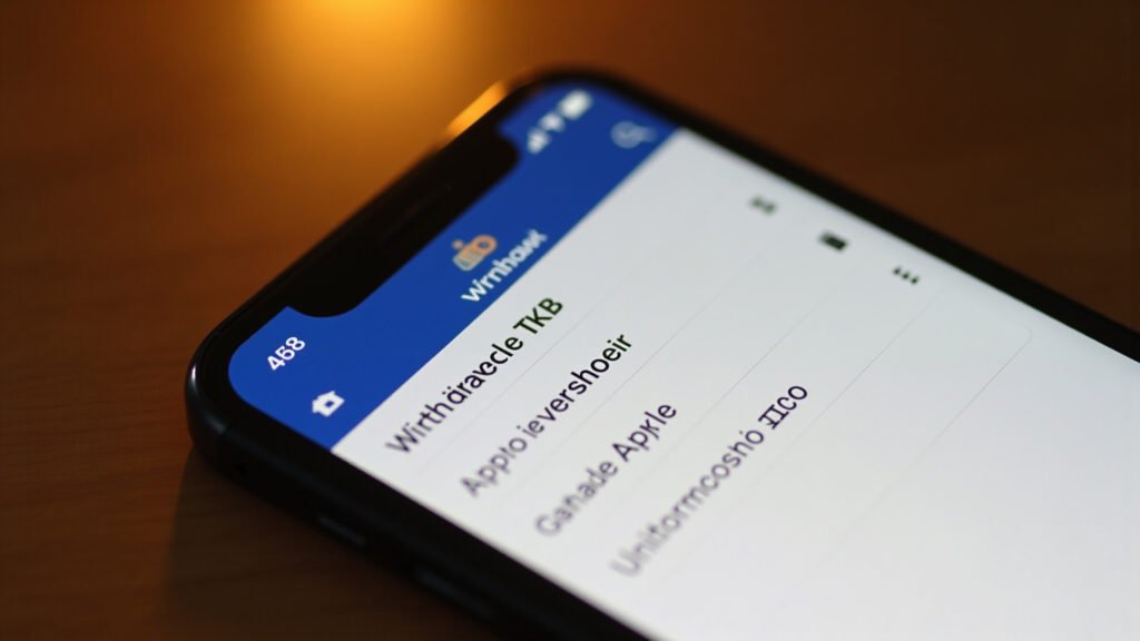 FGTS app interface on phone, showing withdrawal options, close-up, warm lighting, 8k, sharp focus, Interface do app FGTS mostrando opções de saque.
